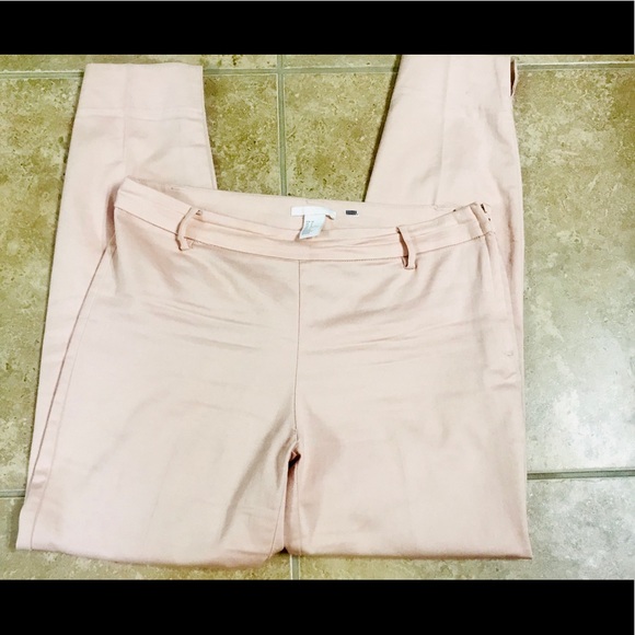 H&M cropped skinny pants blush color size 8 GUC - Picture 6 of 8